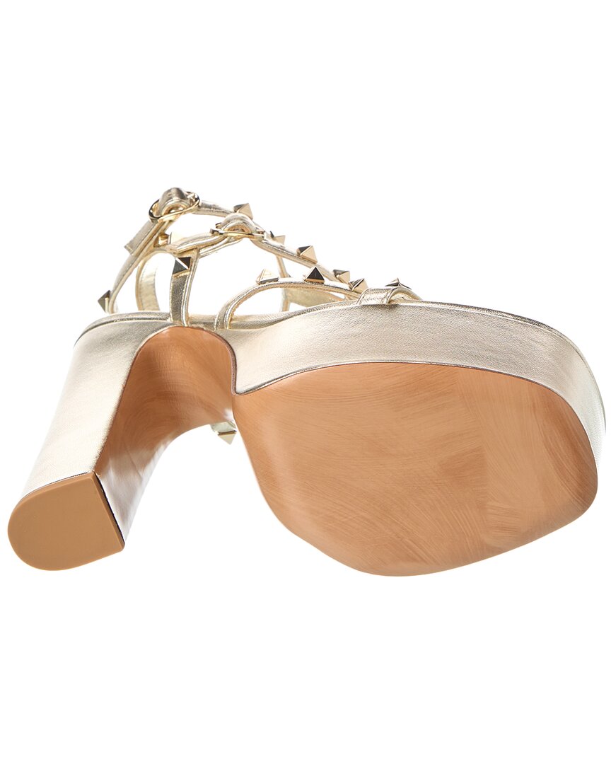 Valentino Rockstud Caged 155 Leather Ankle Strap Platform Sandal