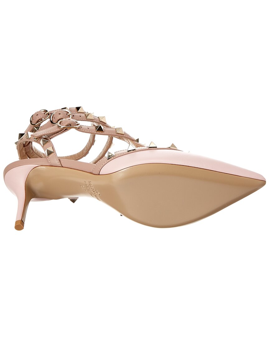 Valentino Rockstud Caged 65 Leather Ankle Strap Pump