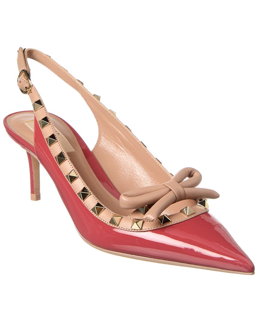 Valentino Rockstud 60 Patent Slingback Pump Pink