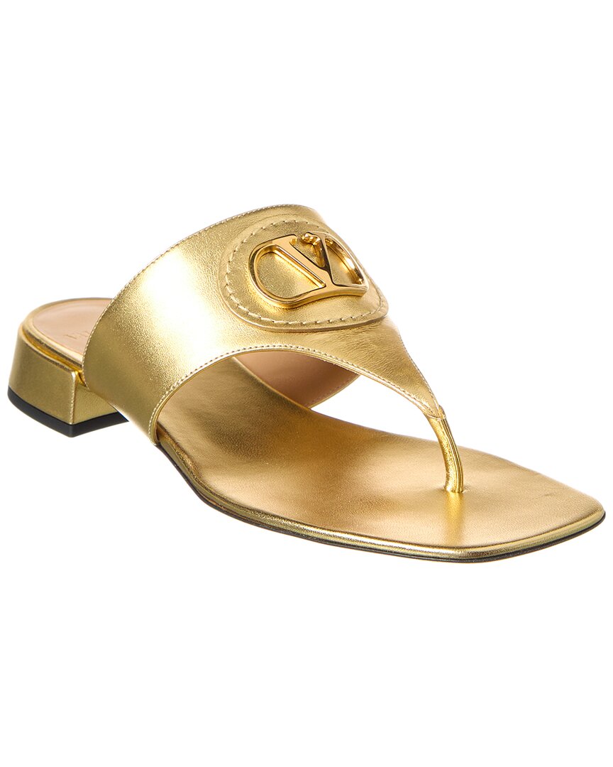 Valentino Rockstud Leather Sandal Gold