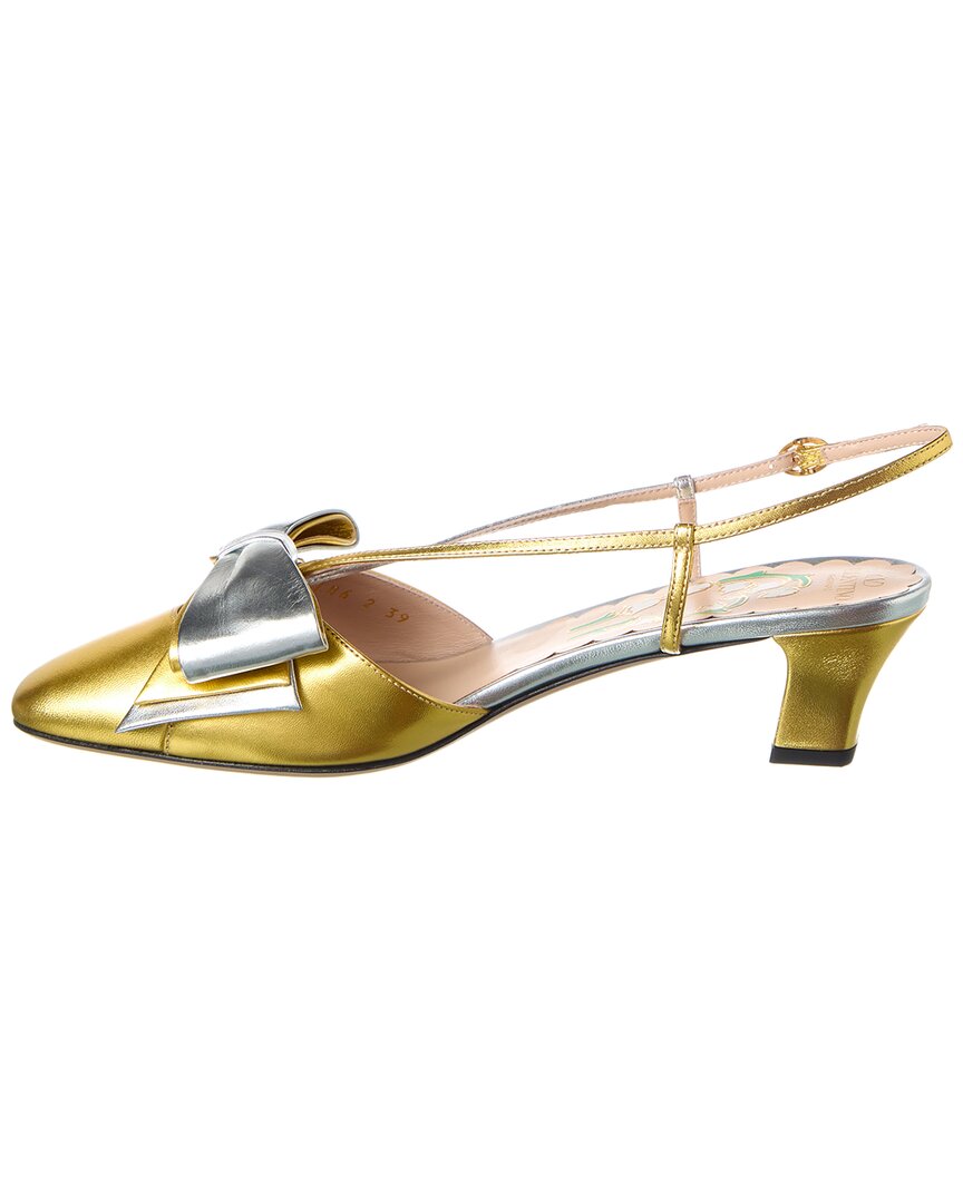 Valentino Bow 45 Leather Slingback Pump