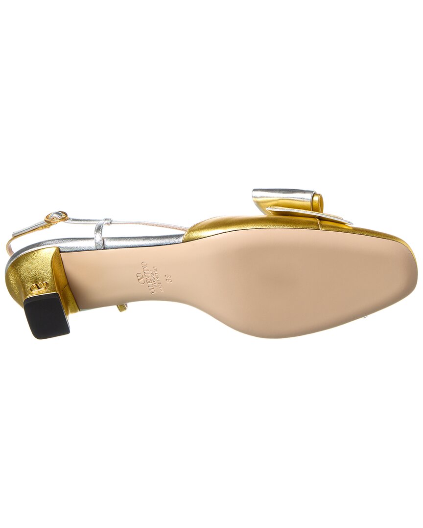Valentino Bow 45 Leather Slingback Pump