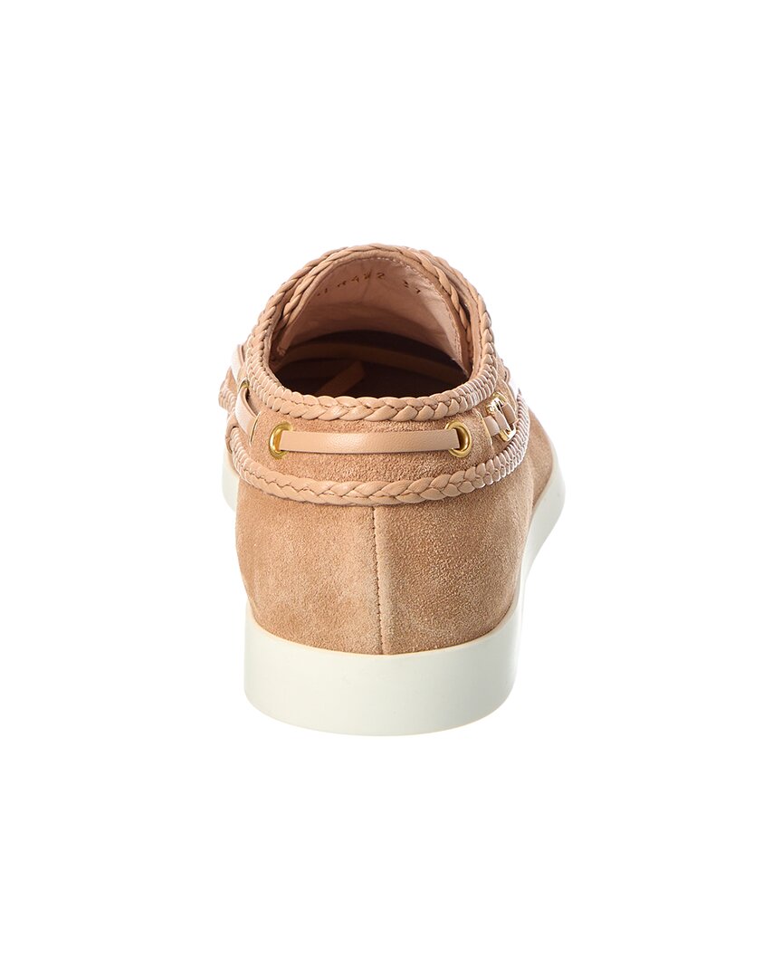 Valentino Braided-Edge Suede Loafer