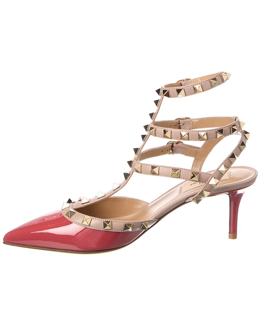 Valentino Rockstud Caged 65 Patent Ankle Strap Pump