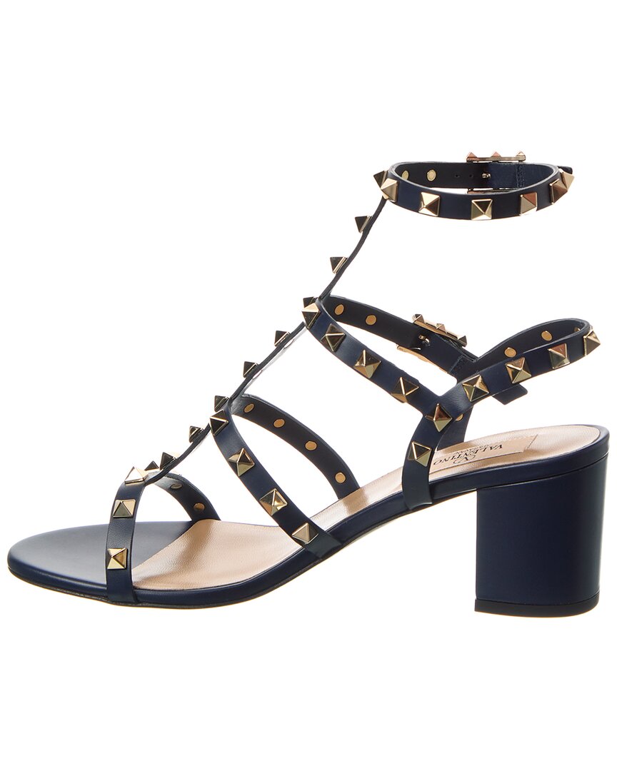 Valentino Rockstud Caged 60 Leather Ankle Strap Sandal