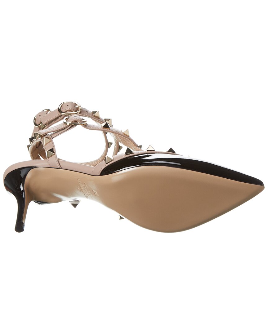 Valentino Rockstud Caged 65 Patent Ankle Strap Pump