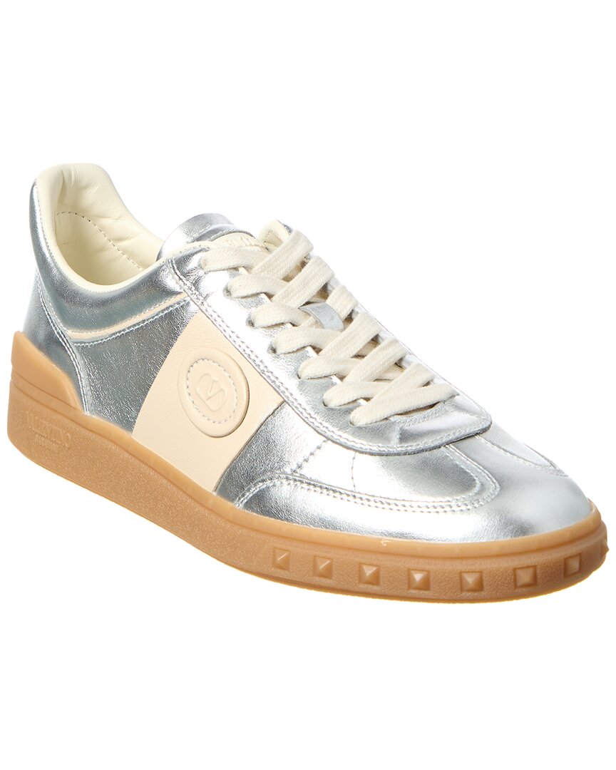 Valentino Upvillage Leather Sneaker Silver