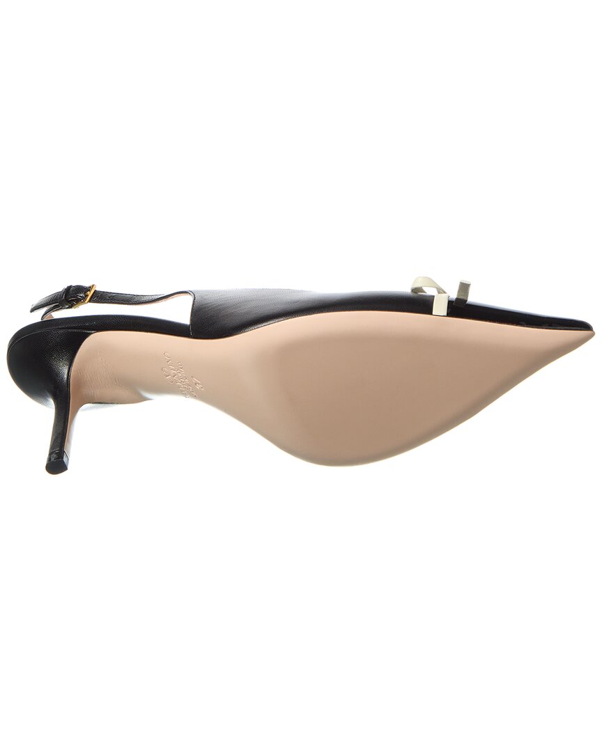 Valentino Bow 90 Leather Slingback Pump