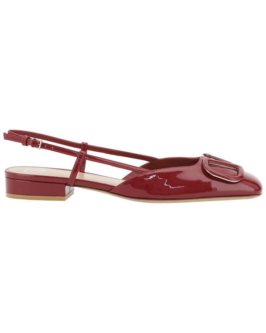 Valentino Vlogo Leather Ballerina Flat
