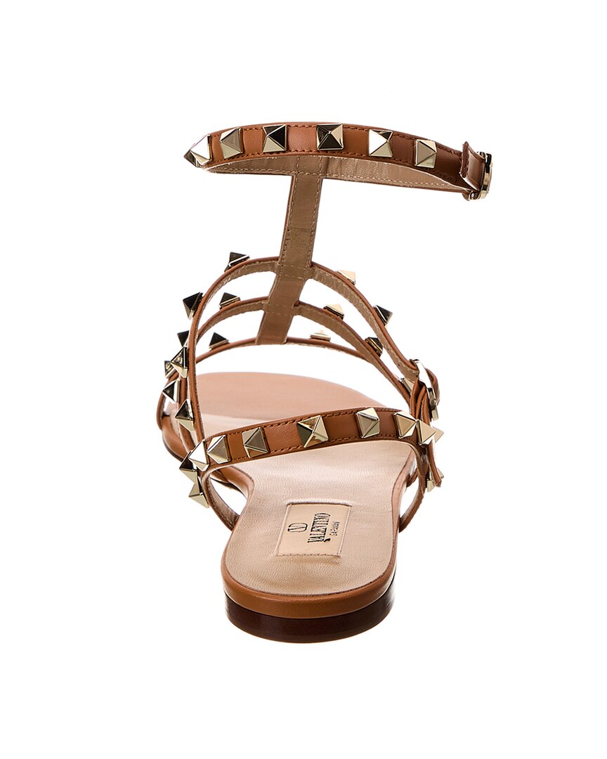 Valentino Rockstud Caged Leather Ankle Strap Sandal