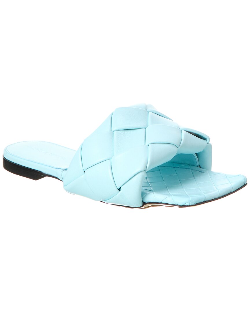Bottega Veneta The Lido Intrecciato Leather Sandal Blue