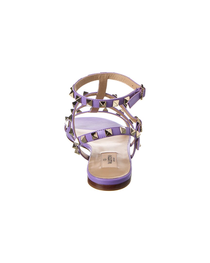 Valentino Rockstud Caged Leather Ankle Strap Sandal