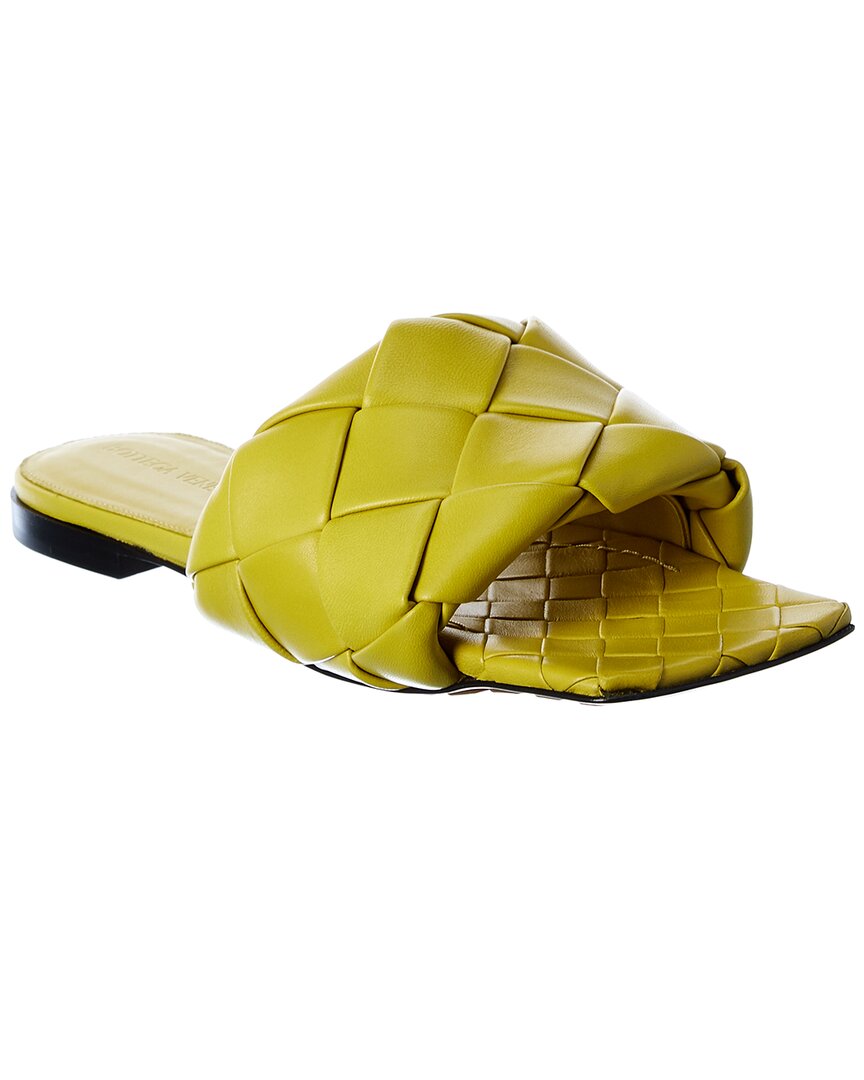 Bottega Veneta The Lido Intrecciato Leather Sandal Green