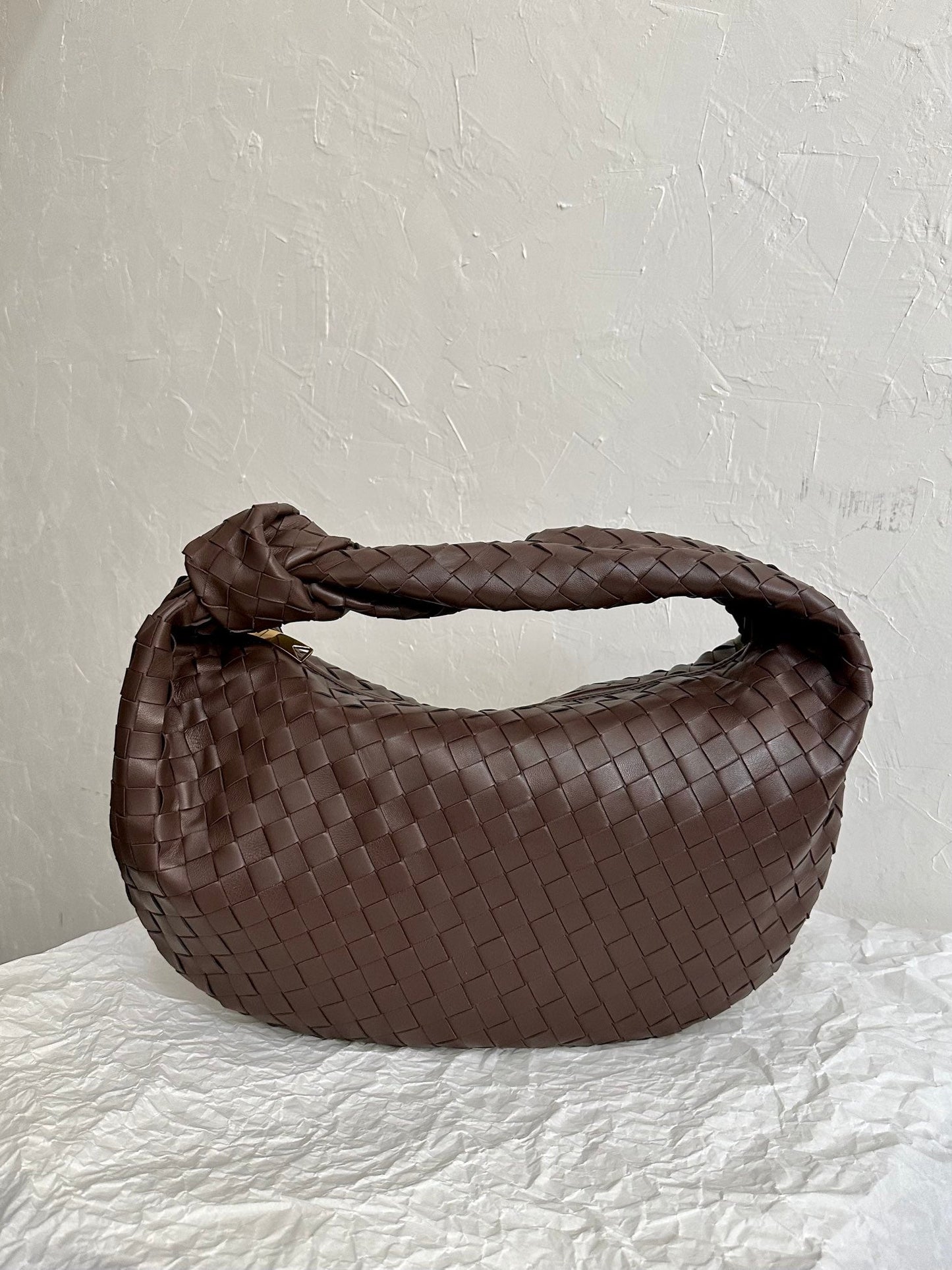 Bottega Veneta BV SMALL JODIE 48CM CHOCOLATE SUEDE LEATHER