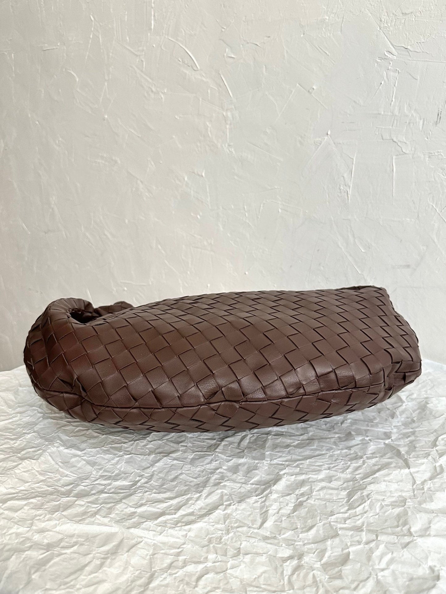 Bottega Veneta BV SMALL JODIE 48CM CHOCOLATE SUEDE LEATHER
