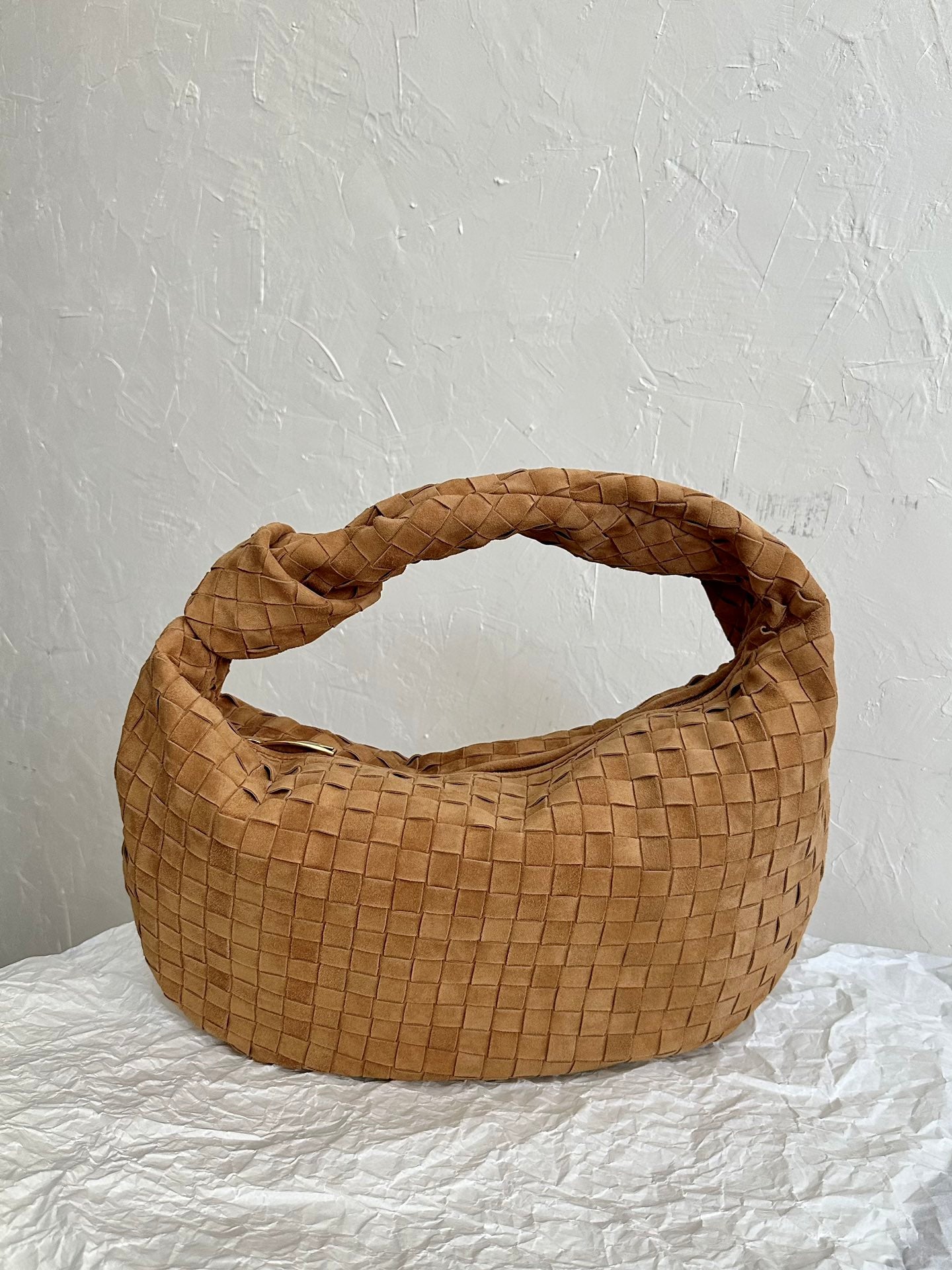 Bottega Veneta BV SMALL JODIE 48CM BROWN SUEDE LEATHER