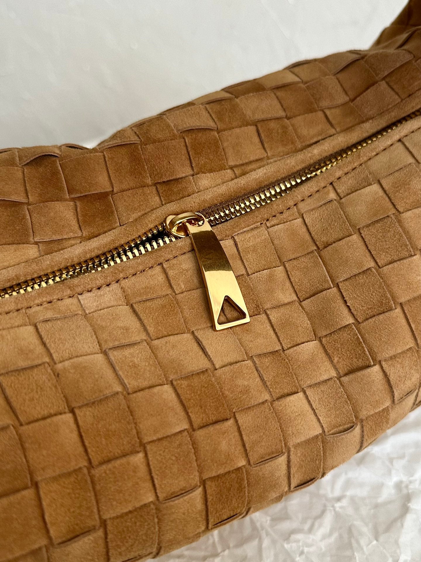 Bottega Veneta BV SMALL JODIE 48CM BROWN SUEDE LEATHER