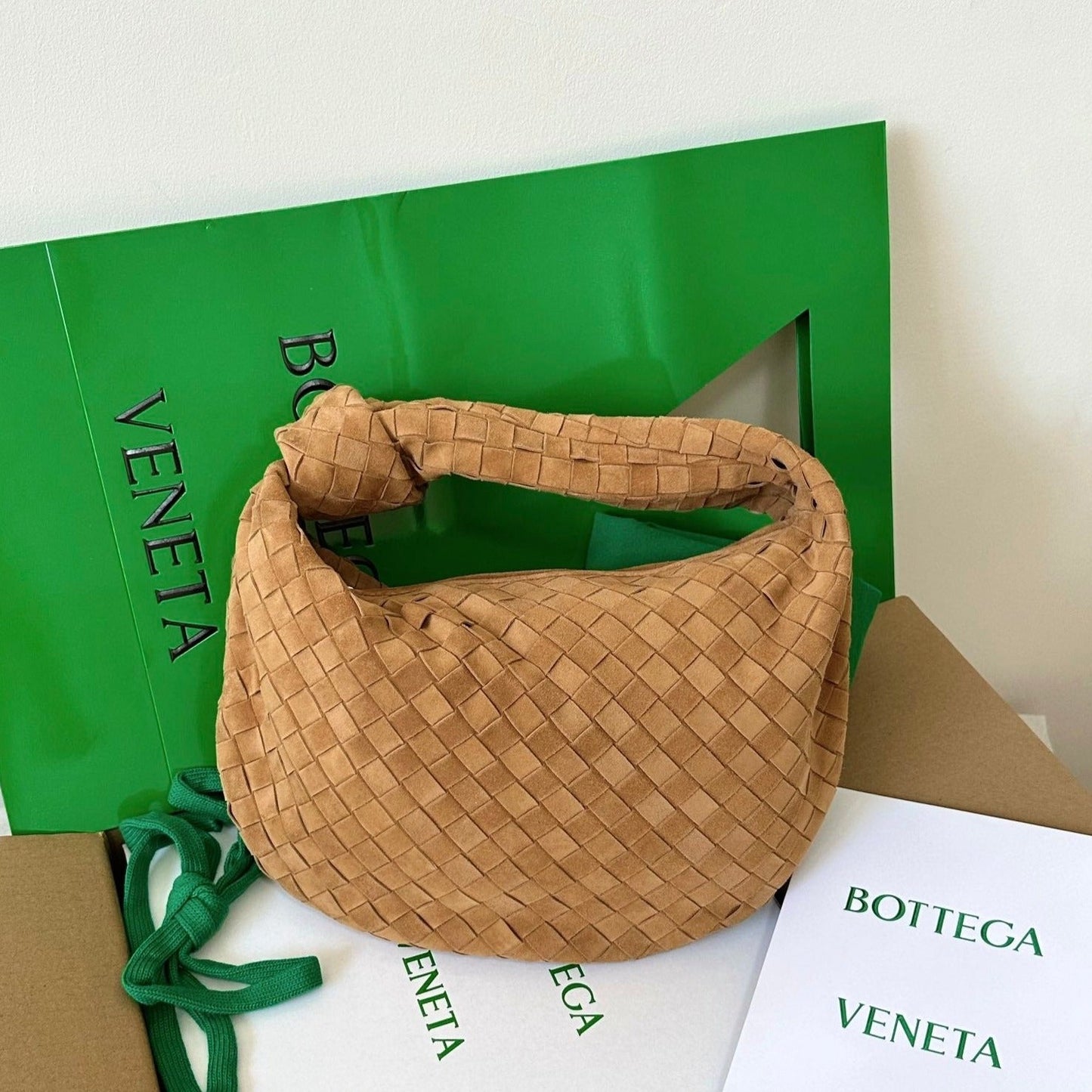 Bottega Veneta BV TEEN JODIE 36CM BROWN SUEDE LEATHER