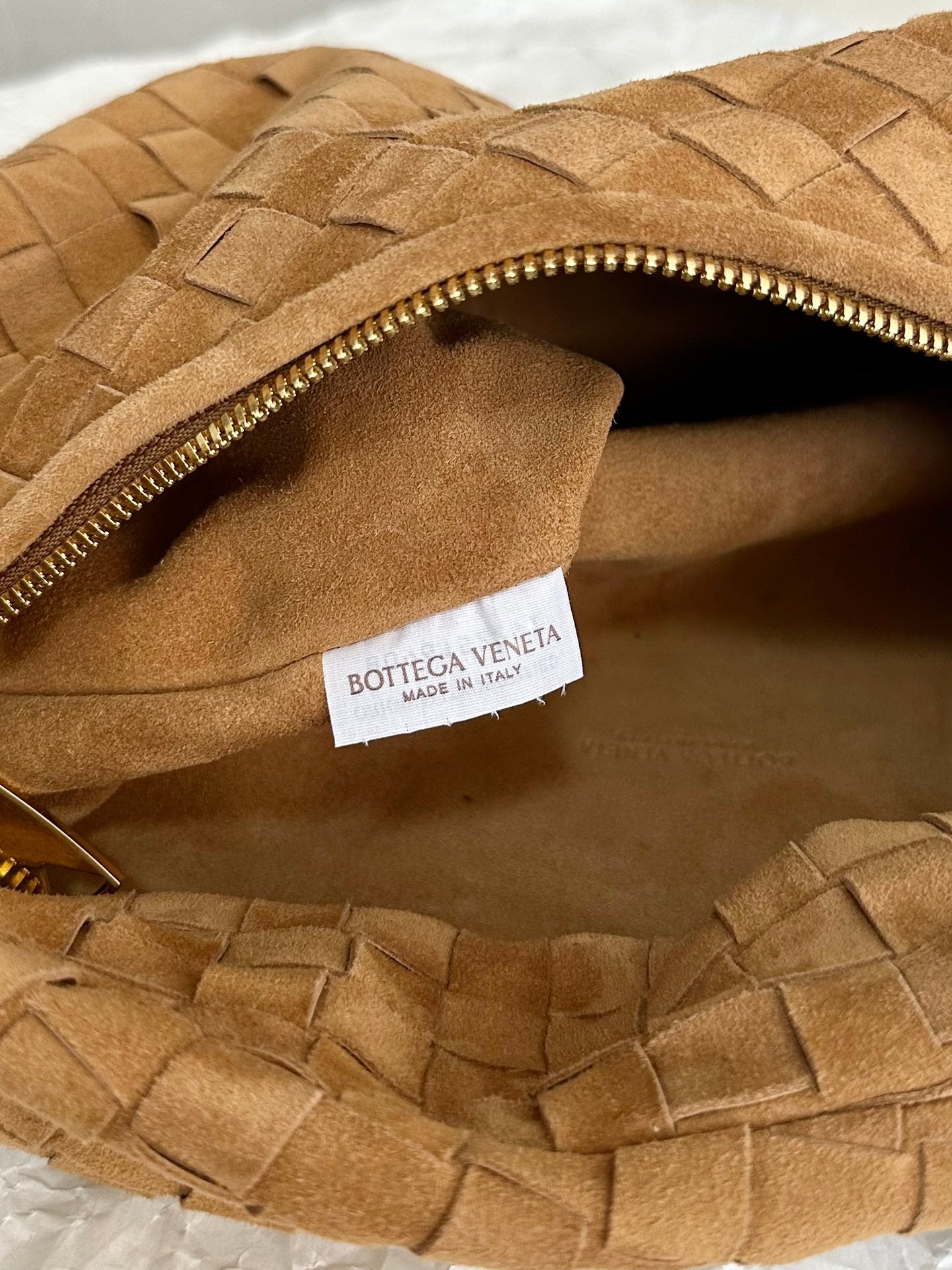 Bottega Veneta BV TEEN JODIE 36CM BROWN SUEDE LEATHER