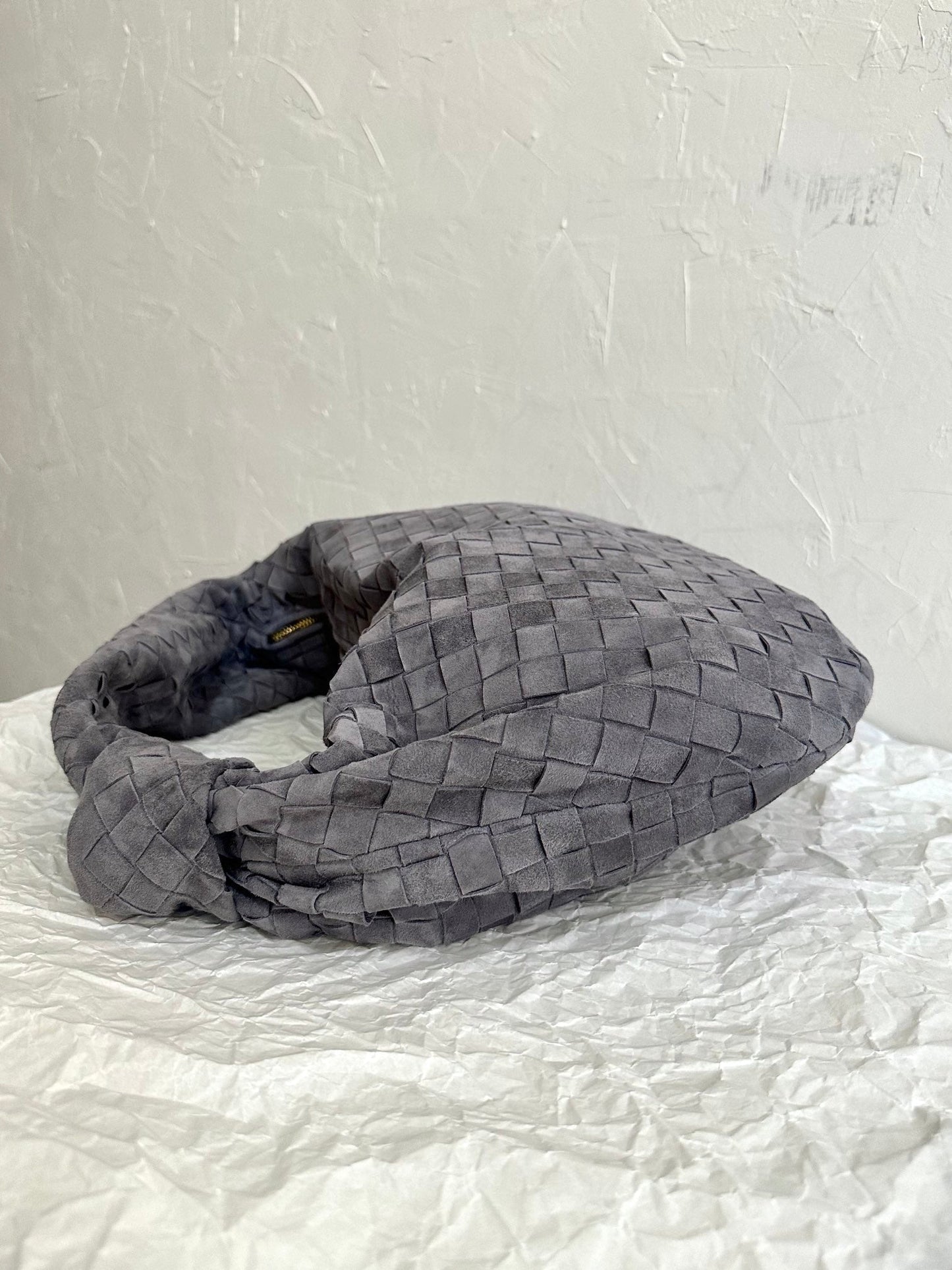 Bottega Veneta BV SMALL JODIE 48CM GREY SUEDE LEATHER