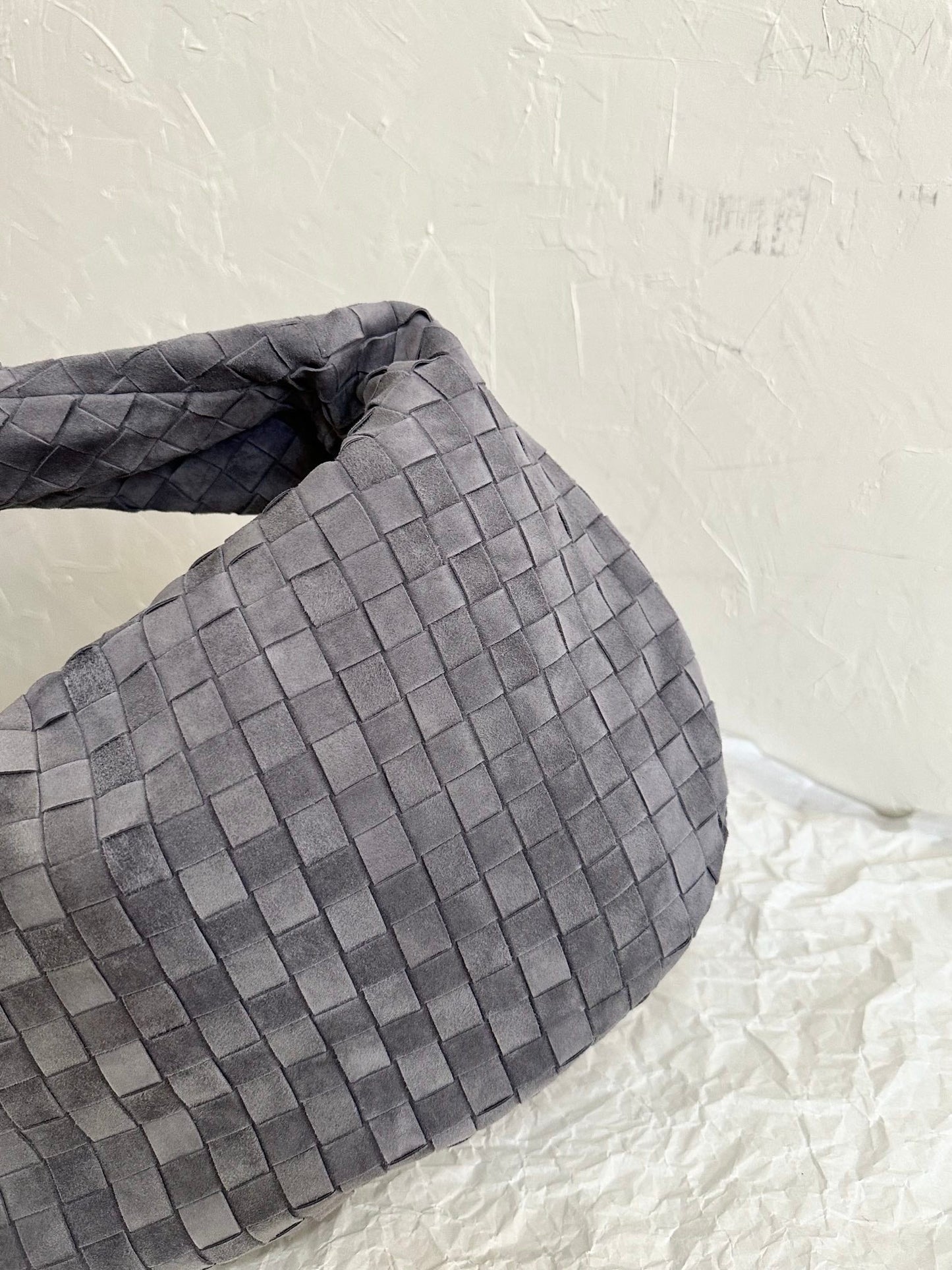 Bottega Veneta BV SMALL JODIE 48CM GREY SUEDE LEATHER