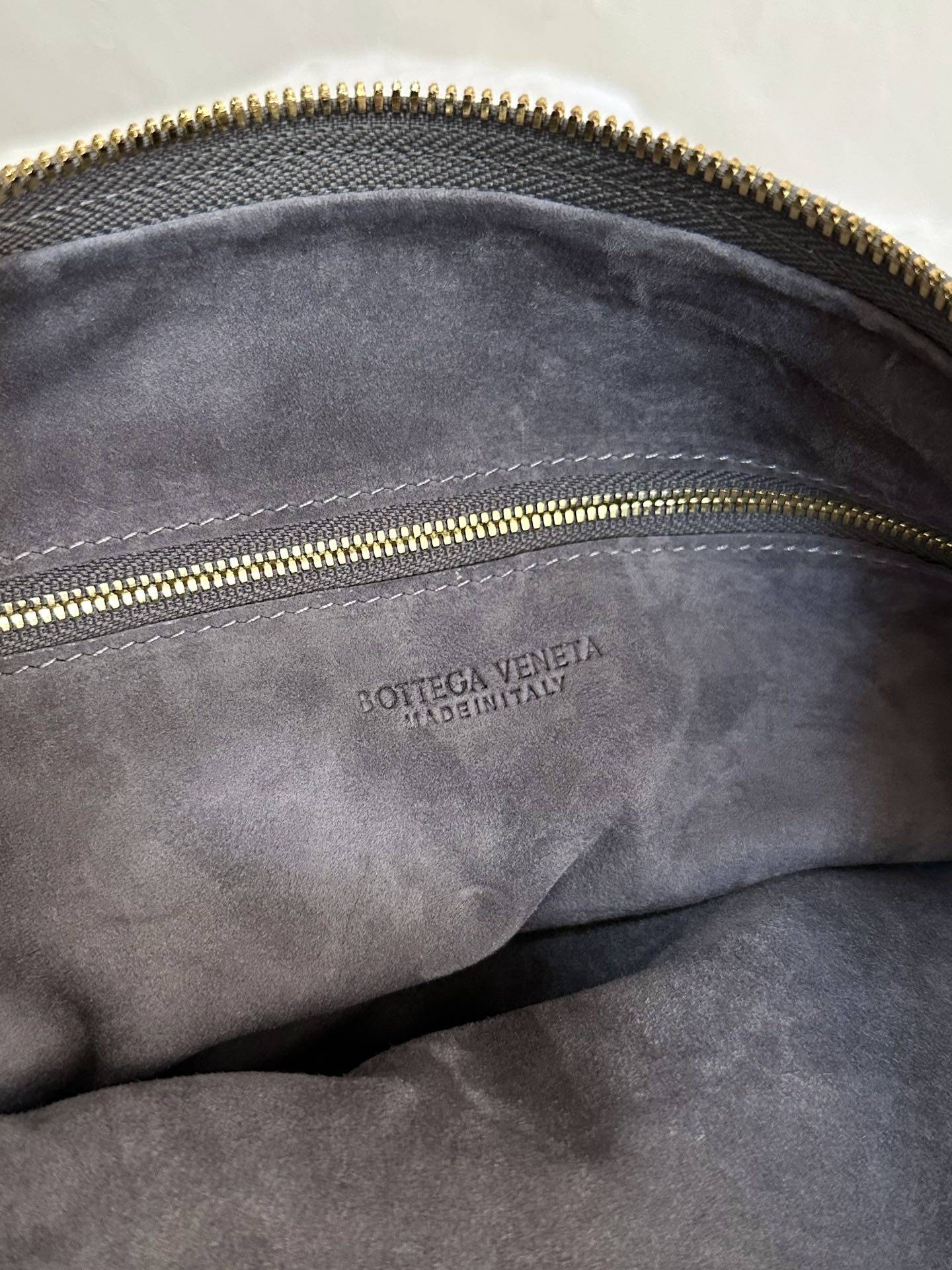 Bottega Veneta BV SMALL JODIE 48CM GREY SUEDE LEATHER