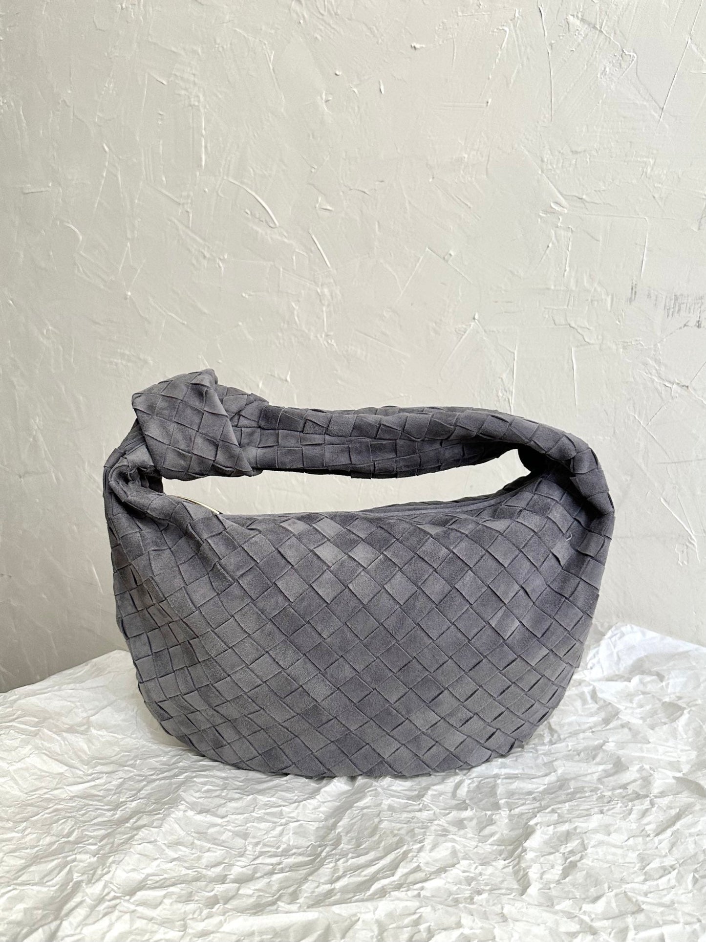 Bottega Veneta BV TEEN JODIE 36CM GREY SUEDE LEATHER