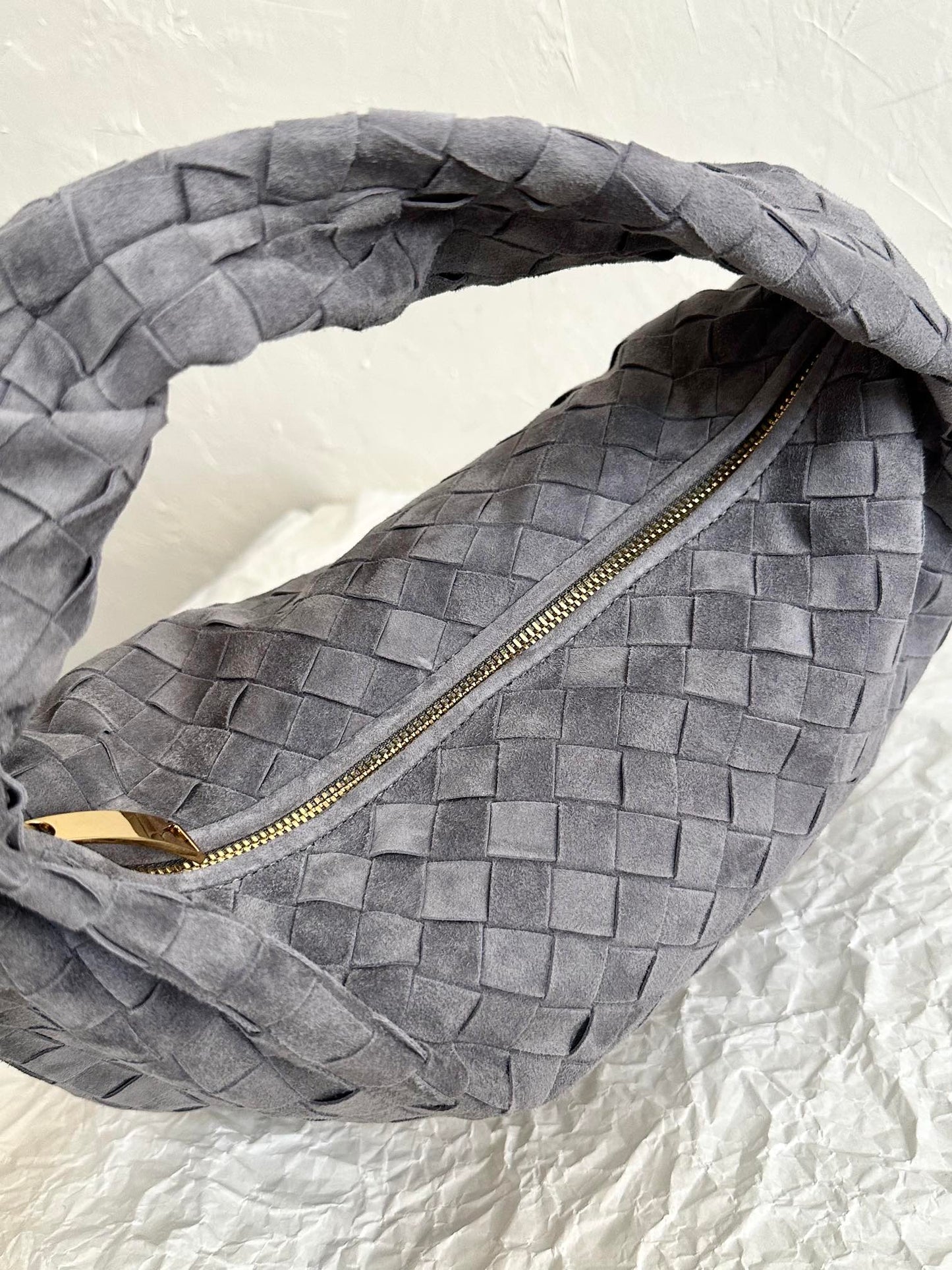 Bottega Veneta BV TEEN JODIE 36CM GREY SUEDE LEATHER