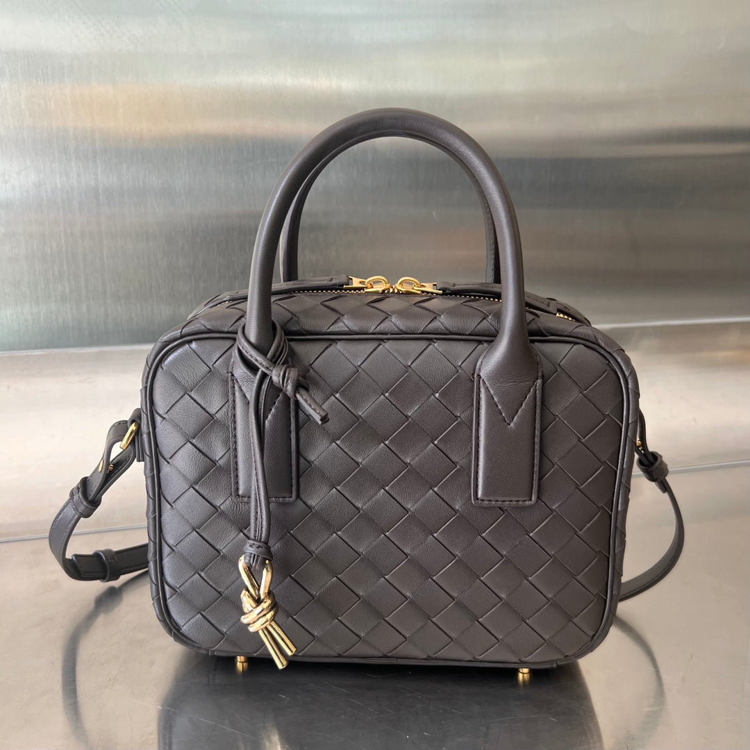 Bottega Veneta BV GETAWAY SMALL 23CM CHOCOLATE LAMBSKIN