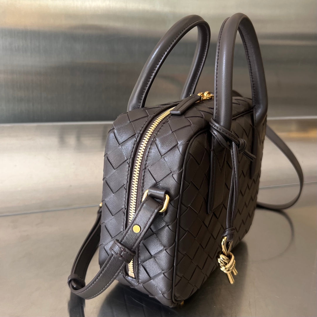 Bottega Veneta BV GETAWAY SMALL 23CM CHOCOLATE LAMBSKIN