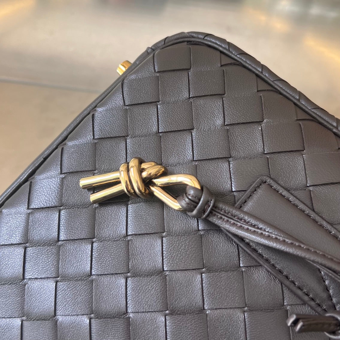 Bottega Veneta BV GETAWAY SMALL 23CM CHOCOLATE LAMBSKIN
