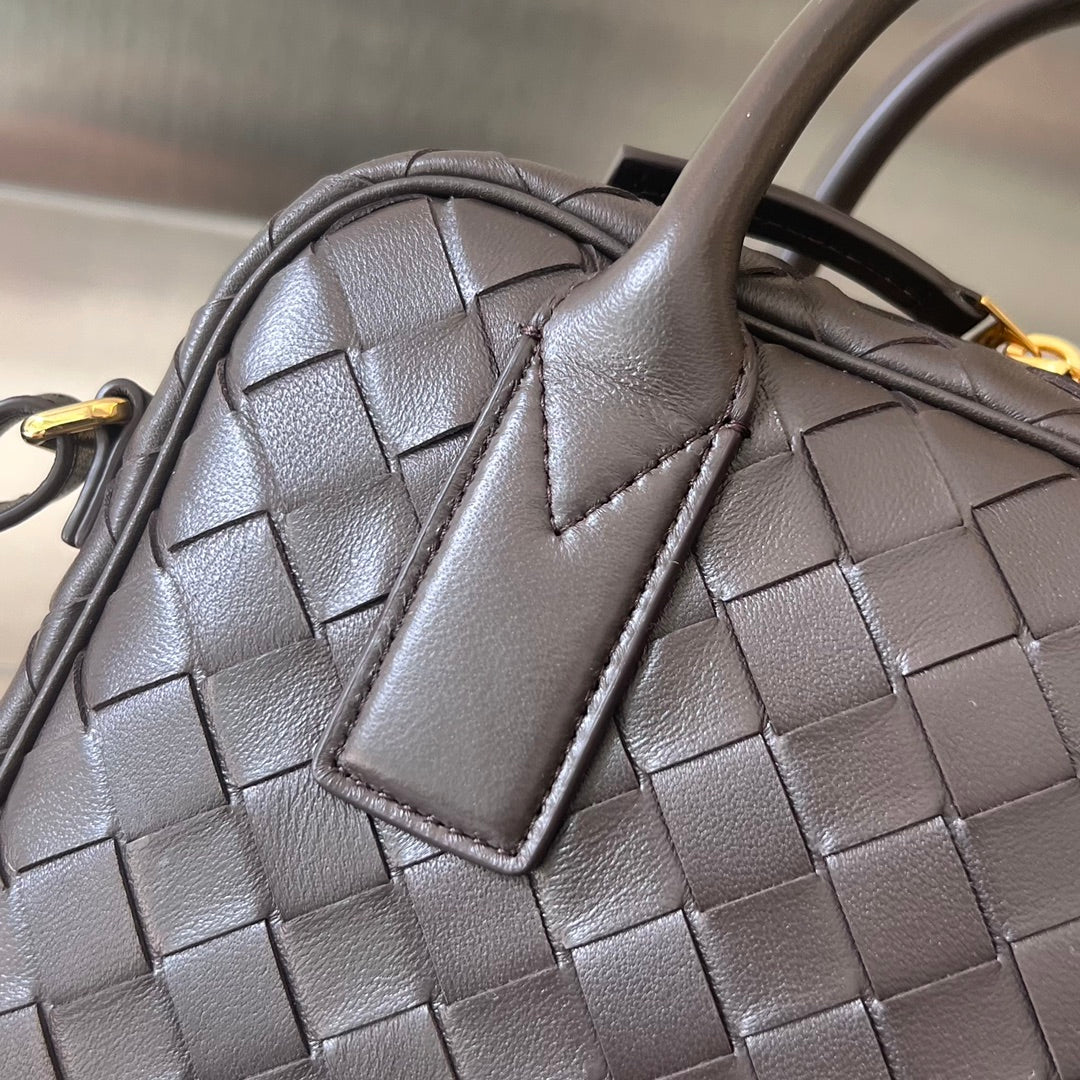 Bottega Veneta BV GETAWAY SMALL 23CM CHOCOLATE LAMBSKIN