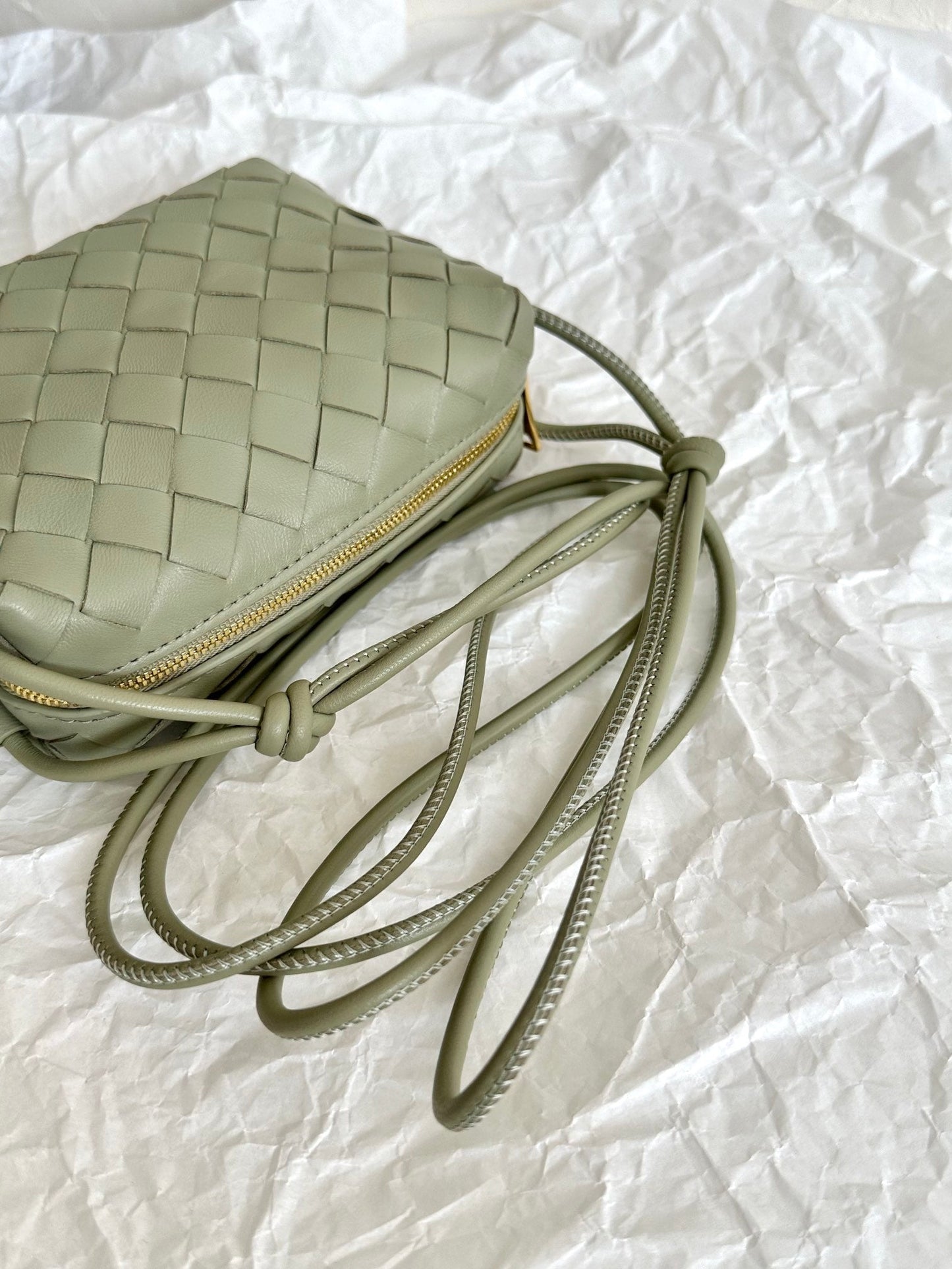 Bottega Veneta BV LOOP MINI 17CM KHAKI CALFSKIN