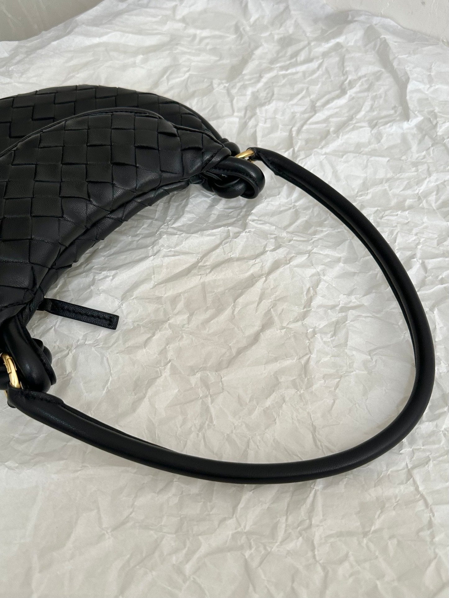 Bottega Veneta BV MEDIUM GEMELLI 36CM BLACK LAMBSKIN LEATHER