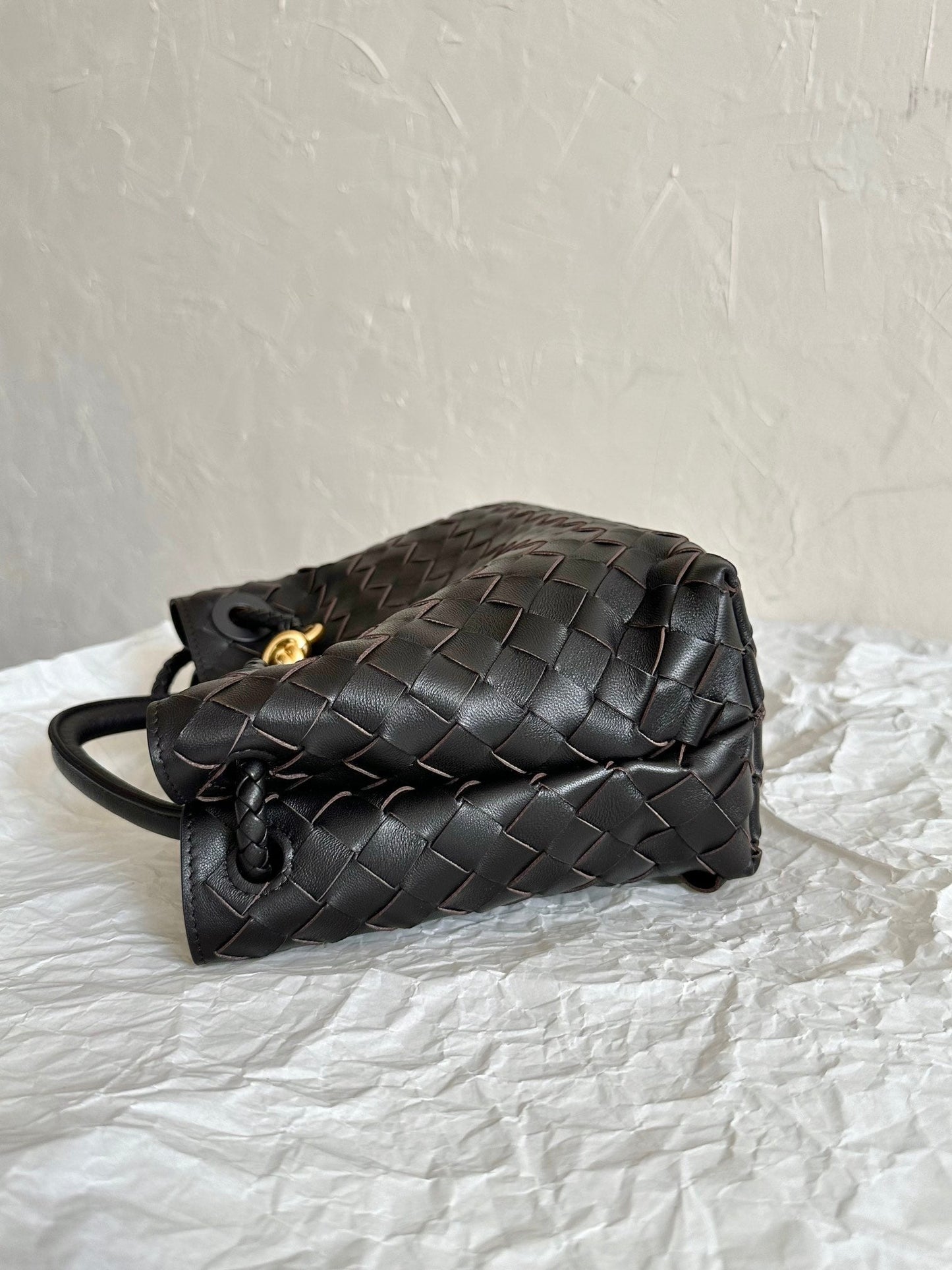Bottega Veneta BV SMALL ANDIAMO 25CM BLACK LAMBSKIN