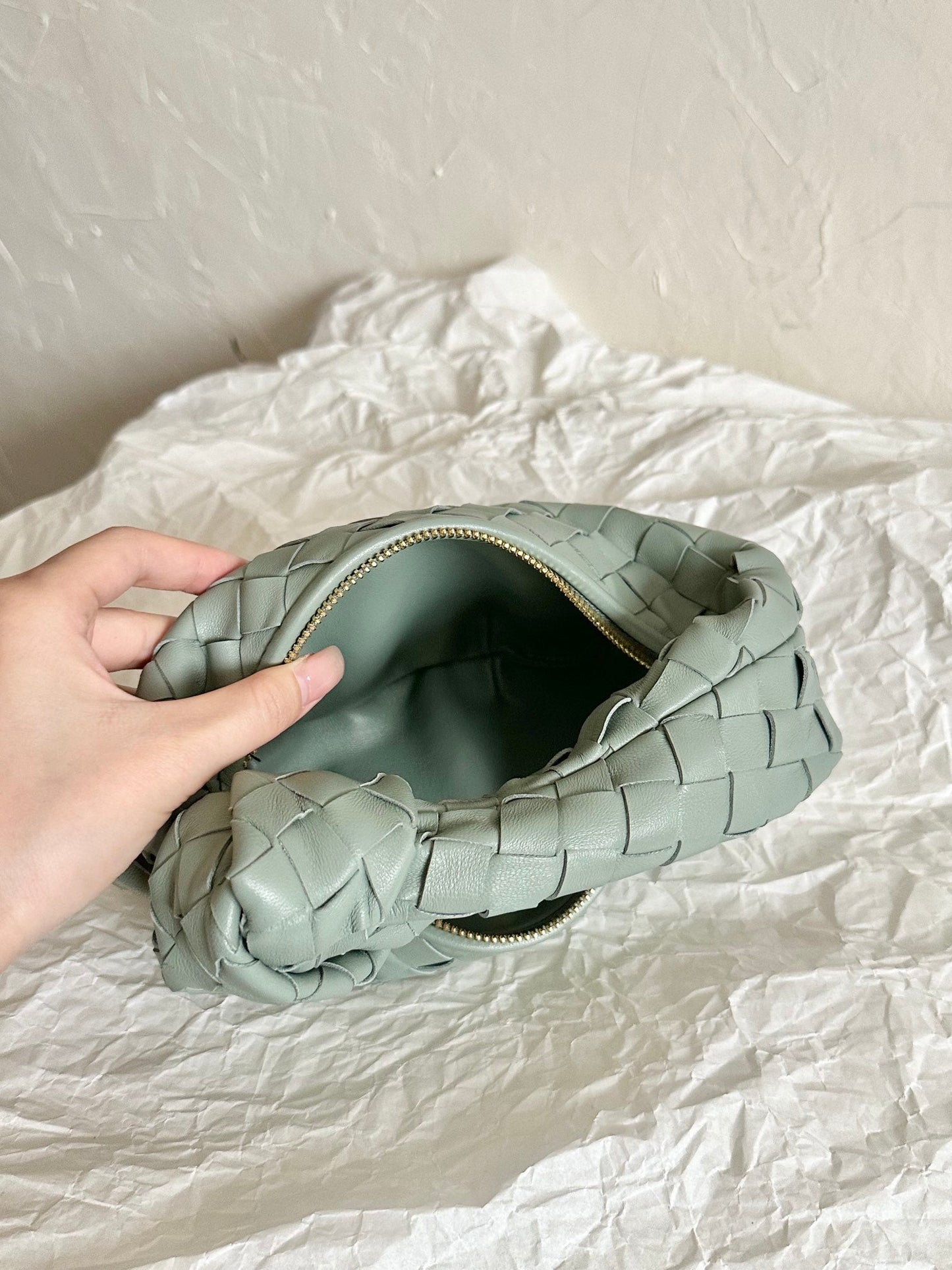 Bottega Veneta BV MINI JODIE 28CM GREY LAMBSKIN LEATHER