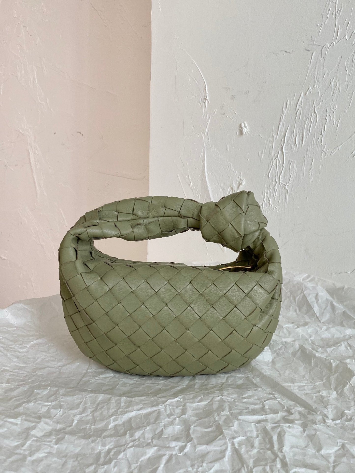 Bottega Veneta BV MINI JODIE 28CM GREEN LAMBSKIN LEATHER