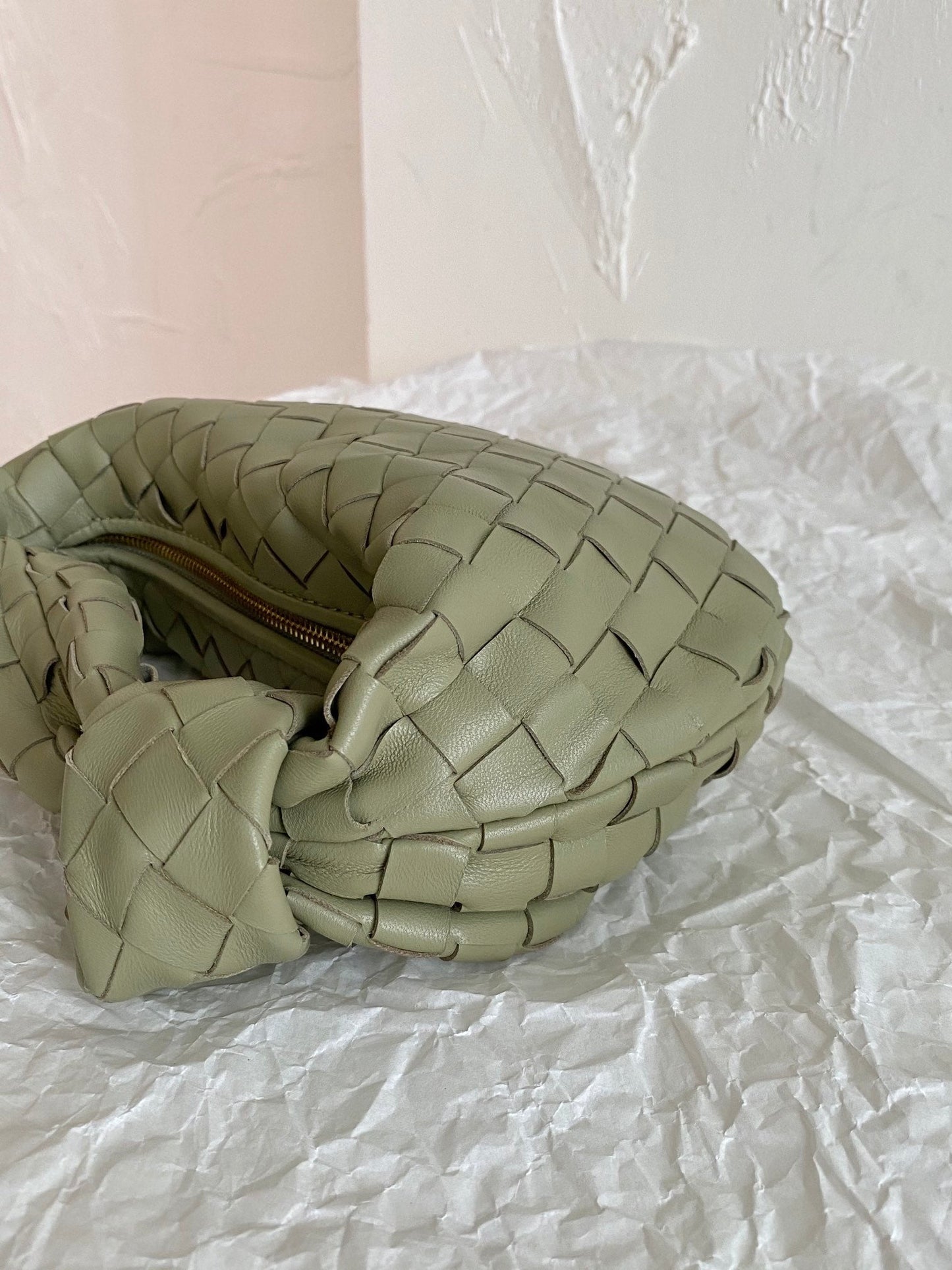 Bottega Veneta BV MINI JODIE 28CM GREEN LAMBSKIN LEATHER