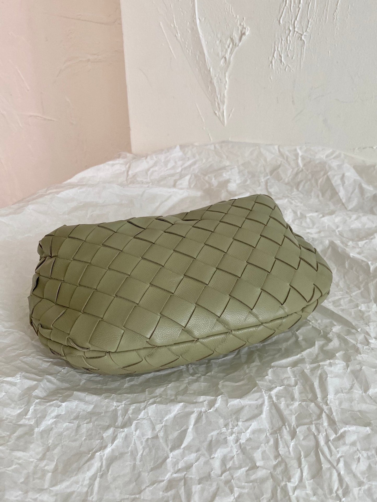 Bottega Veneta BV MINI JODIE 28CM GREEN LAMBSKIN LEATHER