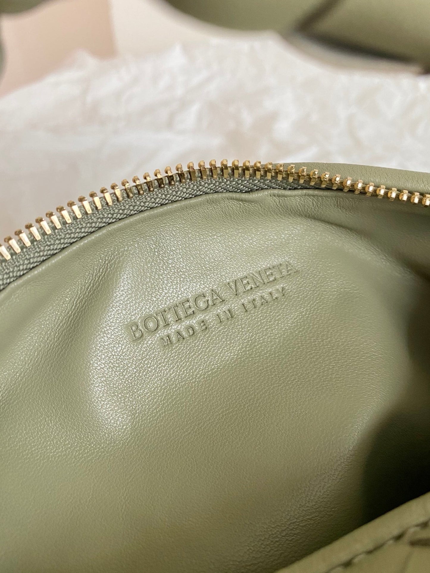 Bottega Veneta BV MINI JODIE 28CM GREEN LAMBSKIN LEATHER
