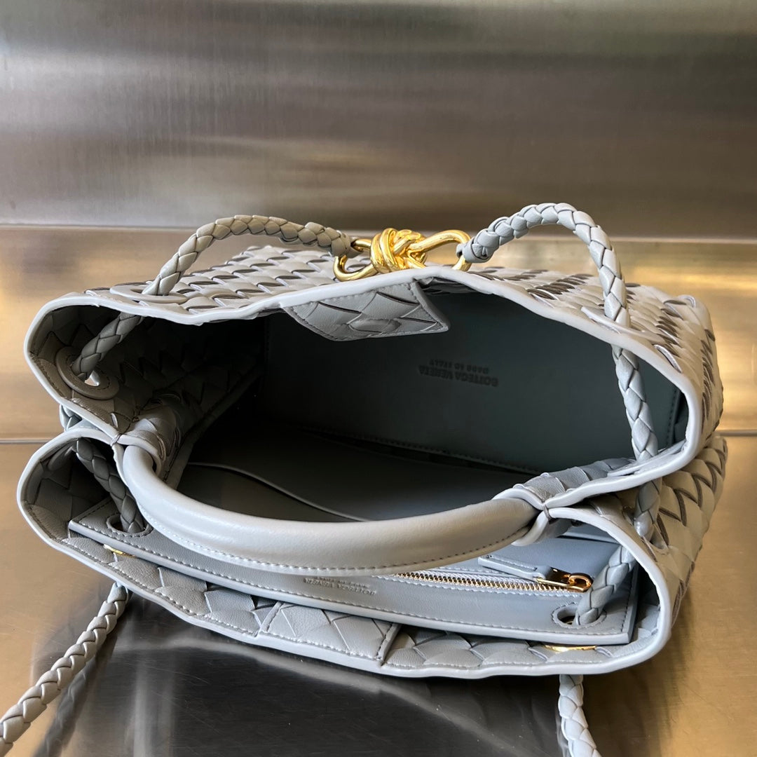 Bottega Veneta BV SMALL ANDIAMO 25CM GREY LAMBSKIN