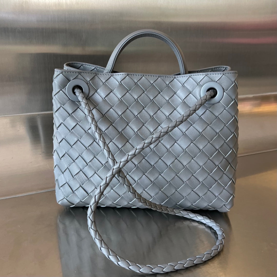 Bottega Veneta BV SMALL ANDIAMO 25CM DARK GREY LAMBSKIN