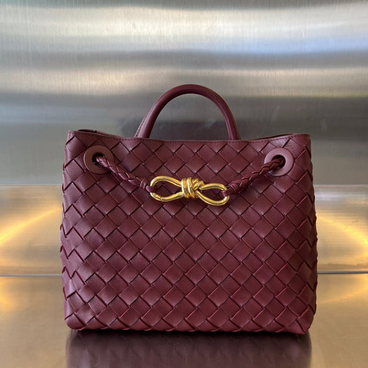 Bottega Veneta BV SMALL ANDIAMO 25CM DARK RED LAMBSKIN