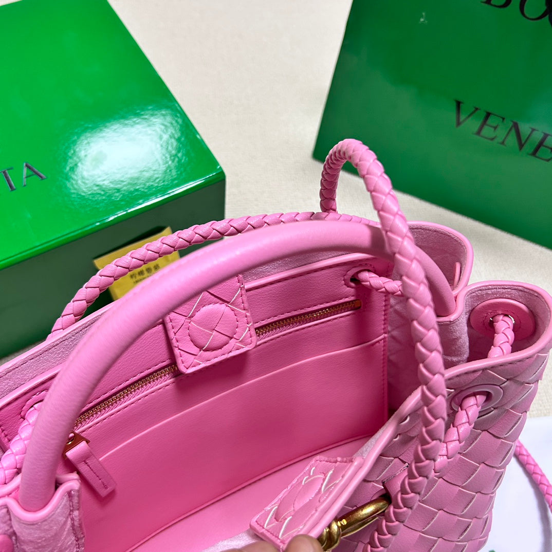 Bottega Veneta BV SMALL ANDIAMO 25CM PINK LAMBSKIN