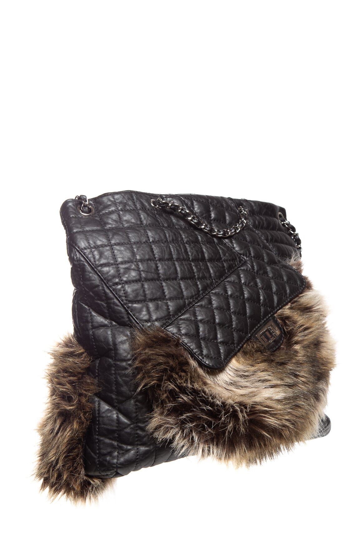 Chanel 2010 Fall/ Winter Karl's Black Cabas Fantasy Fur Tote