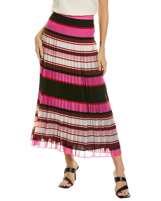 Valentino Silk Midi Skirt Pink