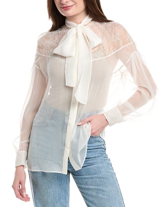 Valentino Silk Shirt White