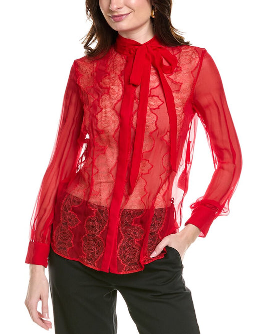 Valentino Silk Blouse Red