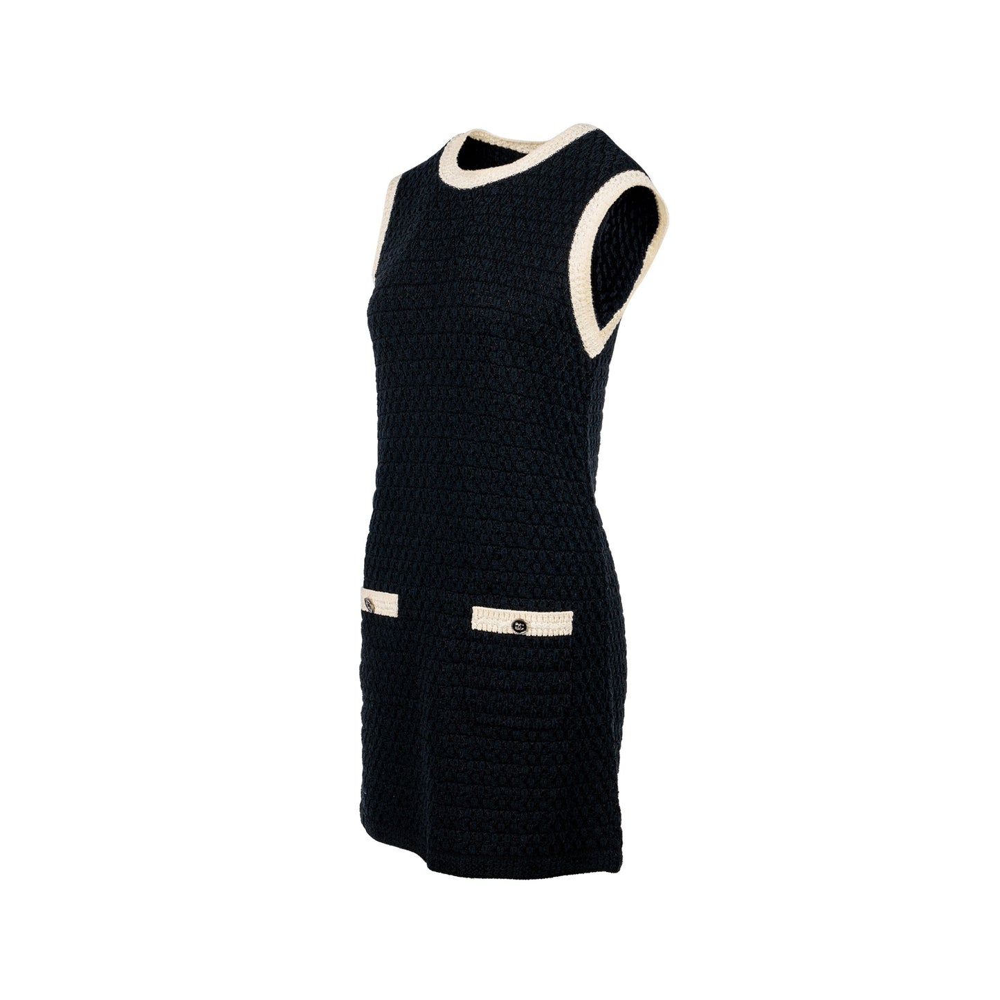 Chanel size 34 24P Dress cotton/viscose/polyamide black/white