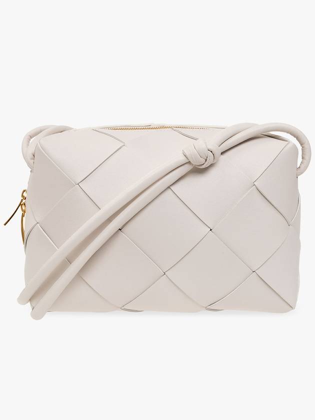 Bottega Veneta Cassette Intrecciato Small Cross Bag White